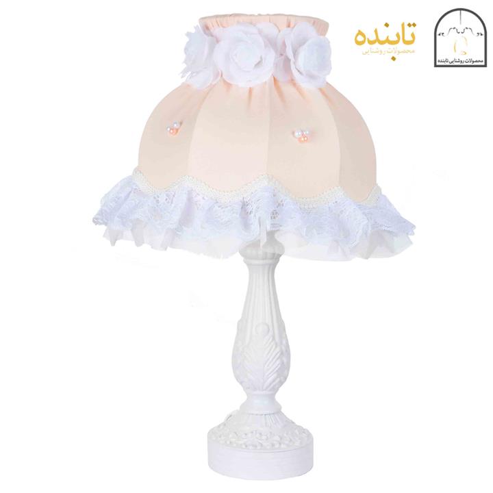 آباژور رومیزی فلزی پیچک با کلاهک رزیتا مروارید دار